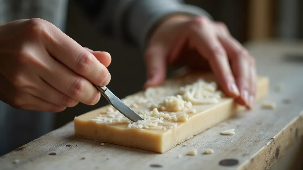 Artisan carving alabaster