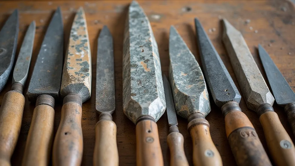 Various stone carving tools