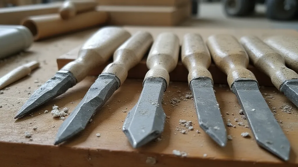 Selection of stone carving chisels
