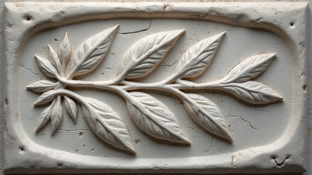 Finished relief carving of a leaf pattern