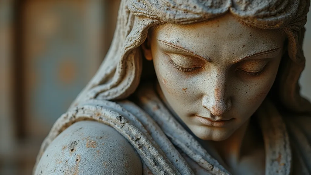 Weathered Limestone Statue